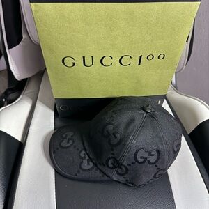 Gucci Black Monogram Cap
